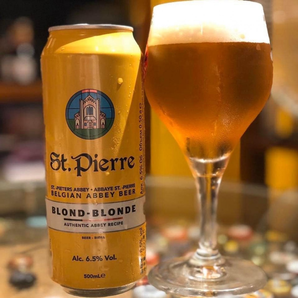 Bia St.Pierre BLOND - BLONDE - 6.5% - Lon 500ml - Lon Vàng – Kho Bia Nhập