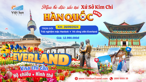 Tour Hàn Quốc 5N4Đ <br> (KH: 26/09/2024)