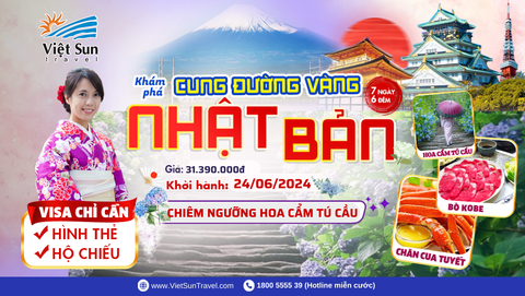 Tour Nhật Bản 7N6Đ (KH: 24/06/2024)