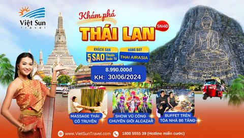 Tour Thái Lan 5N4Đ  (KH: 30/06/2024 )