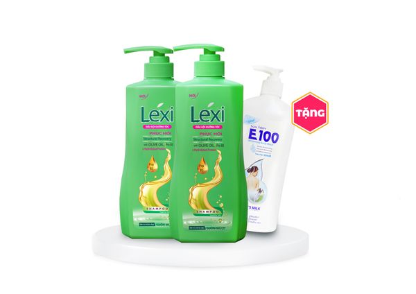 Combo 2 Dầu Gội Lexi 630G Xanh Tặng Kèm 1 Sữa Tắm E100