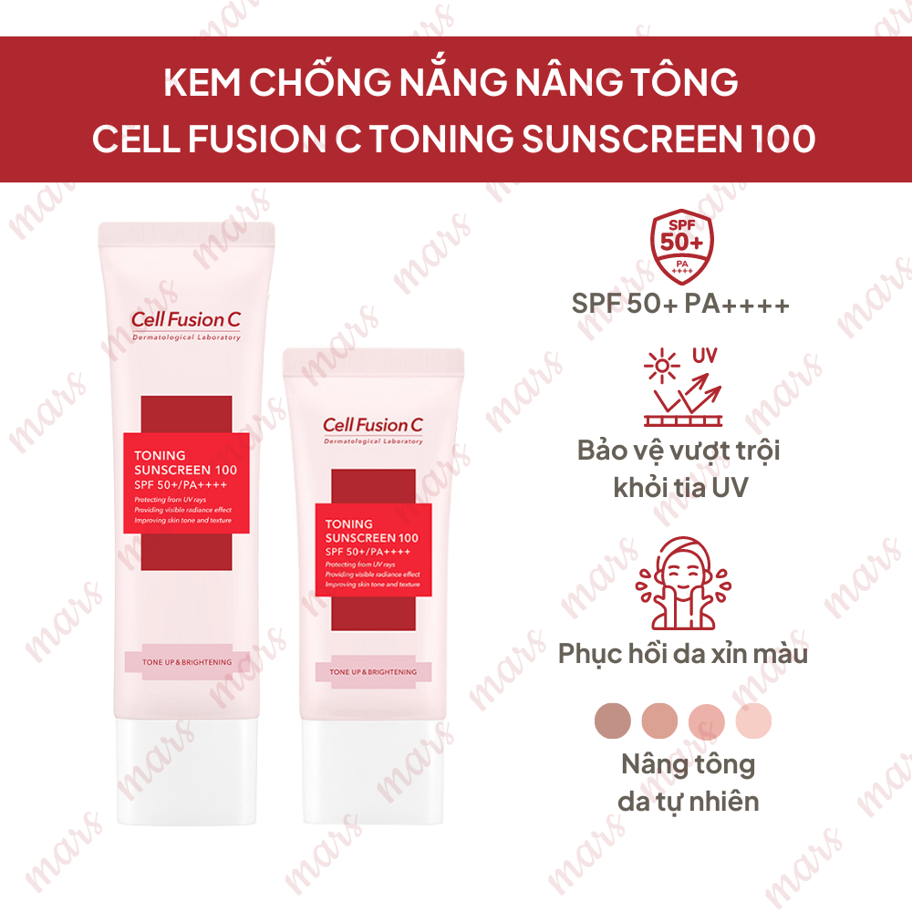  Kem Chống Nắng Bật Tone Da Cell Fusion C Toning Sunscreen 100 SPF50+/ PA++++ 50ml 