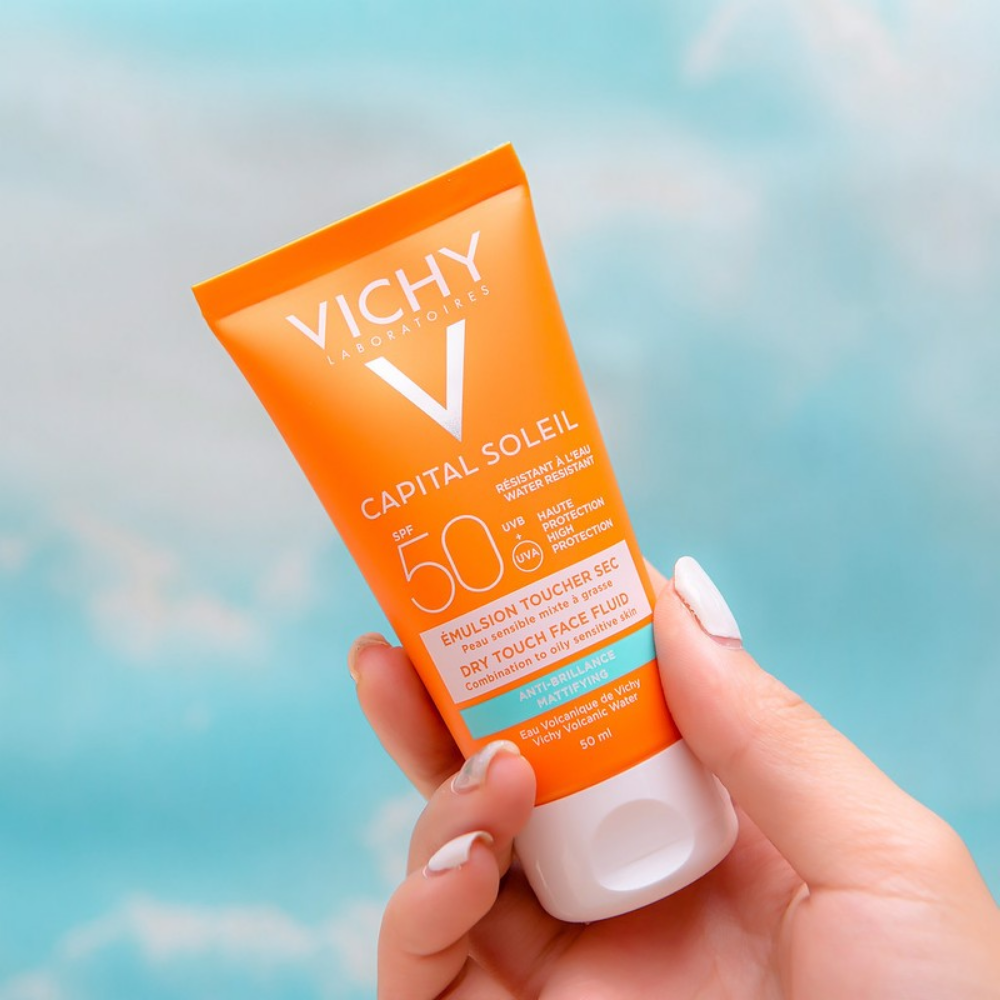  Kem Chống Nắng Cho Da Dầu, Không Nhờn Rít Vichy Capital Soleil Dry Touch SPF50+ 50ml 