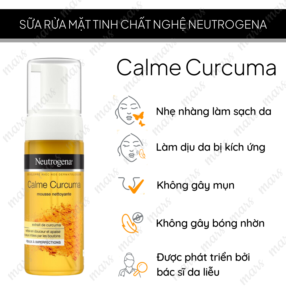  Sữa Rửa Mặt Nghệ Neutrogena Calme Curcuma Mousse Nettoyante 150ml 