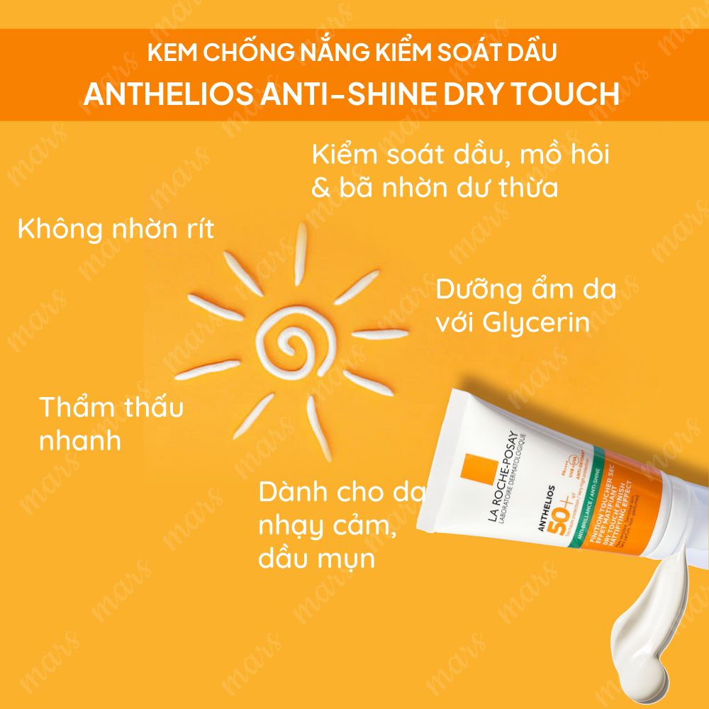  Kem Chống Nắng La Roche-Posay Anthelios Anti-Shine Gel-Cream Dry Touch Finish Mattifying Effect SPF50+ 50ml 