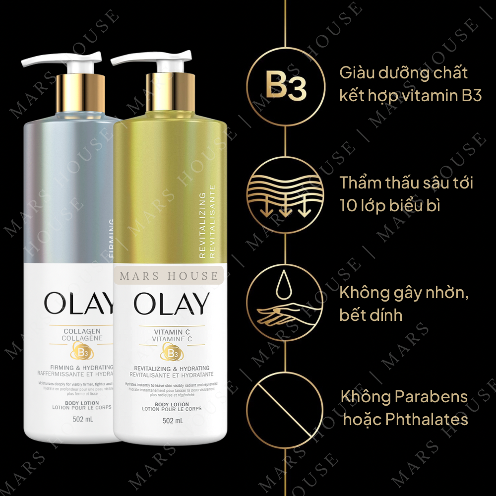  Sữa dưỡng Thể Olay Vitamin C - Collagen 502ml 