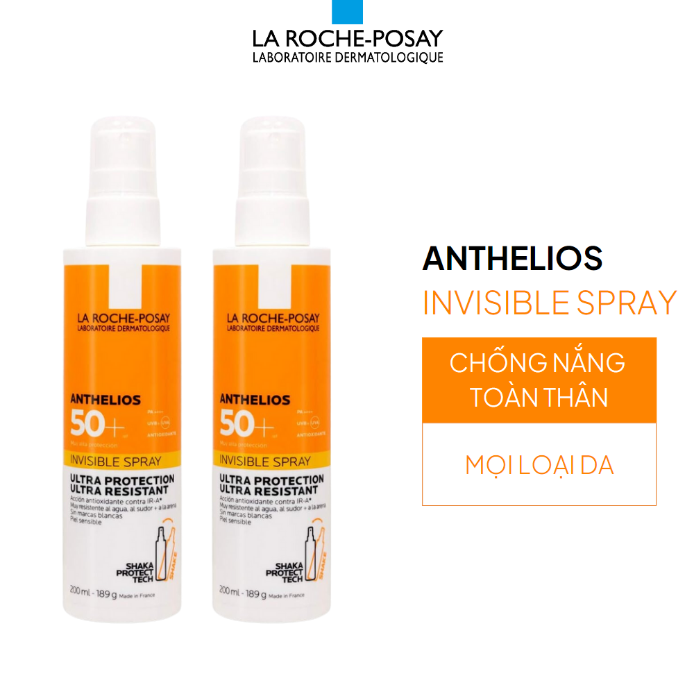  Xịt Chống Nắng Toàn Thân La Roche-Posay Anthelios Spray Invisible SPF50+ 200ml 