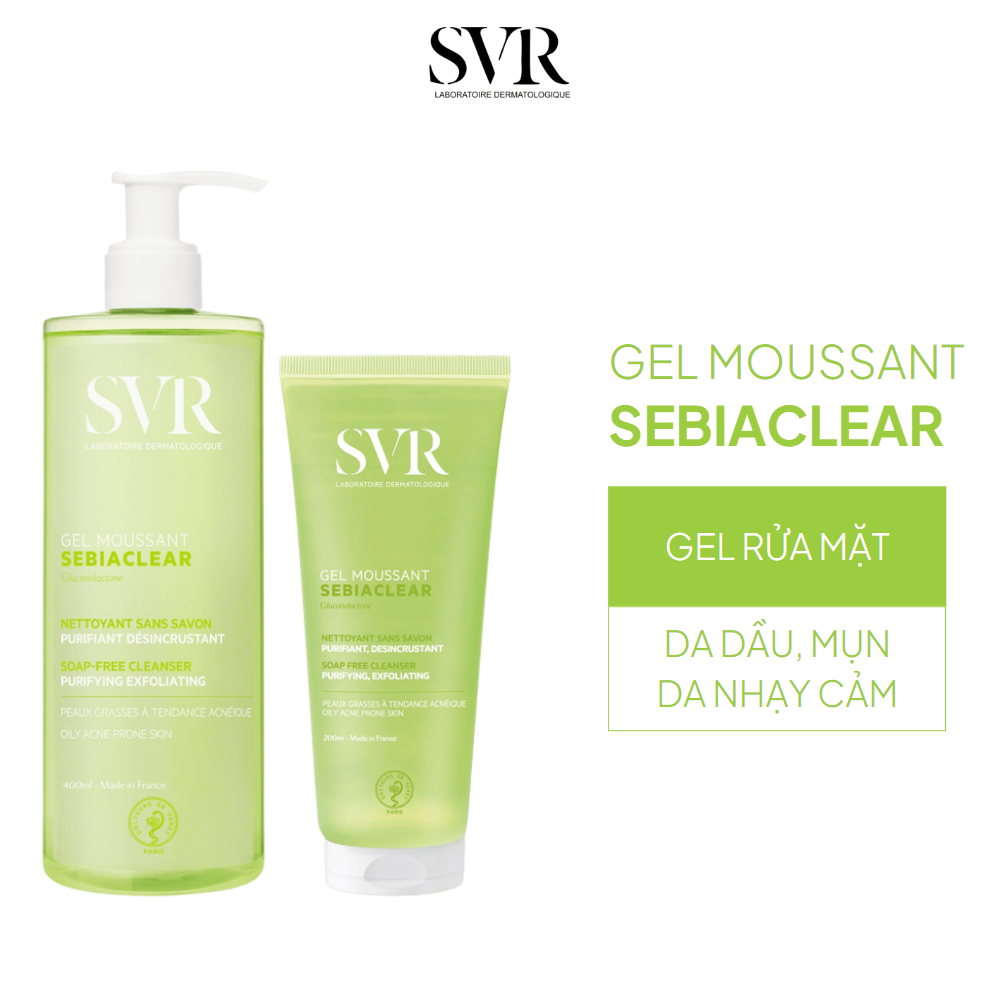  Gel Rửa Mặt SVR Sebiaclear Gel Moussant Không Chứa Xà Phòng Cho Da Dầu 