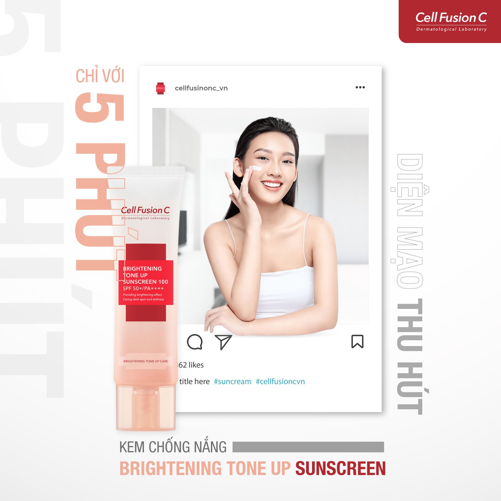  Kem Chống Nắng Bật Tone Da Cell Fusion C Toning Sunscreen 100 SPF50+/ PA++++ 50ml 