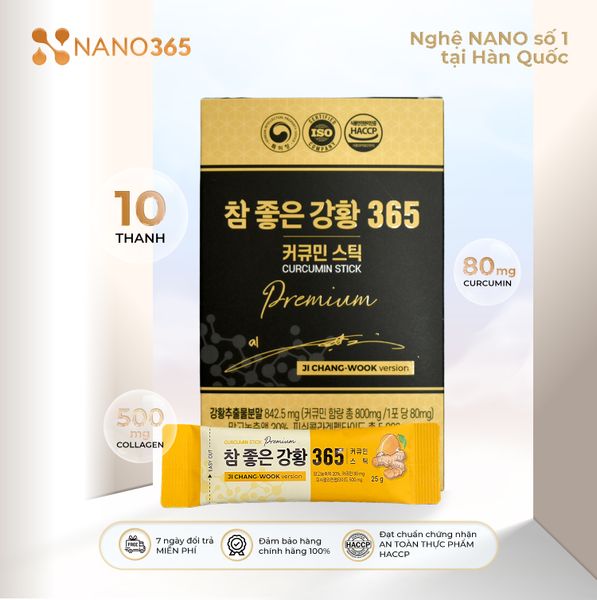  Thạch Nghệ Nano 365 Collagen Premium (10 thanh) 