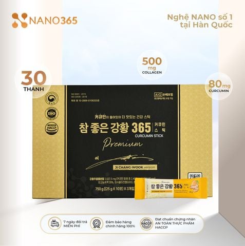  [Combo] 3 hộp Thạch Nghệ Nano 365 Collagen Premium (30 thanh) 