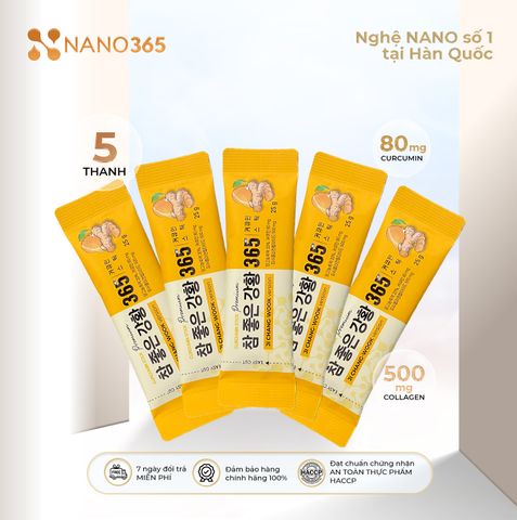  [Sample] 5 thanh thạch nghệ Nano 365 Collagen Premium vị xoài Ji Chang Wook version - 125g 