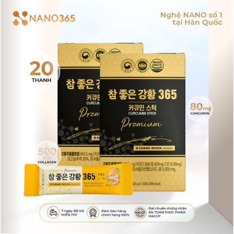  [Combo] 2 hộp Thạch Nghệ Nano 365 Collagen Premium (20 thanh) 