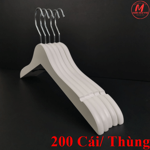  Móc gỗ trắng - [200c/thùng] - Móc áo cưới 
