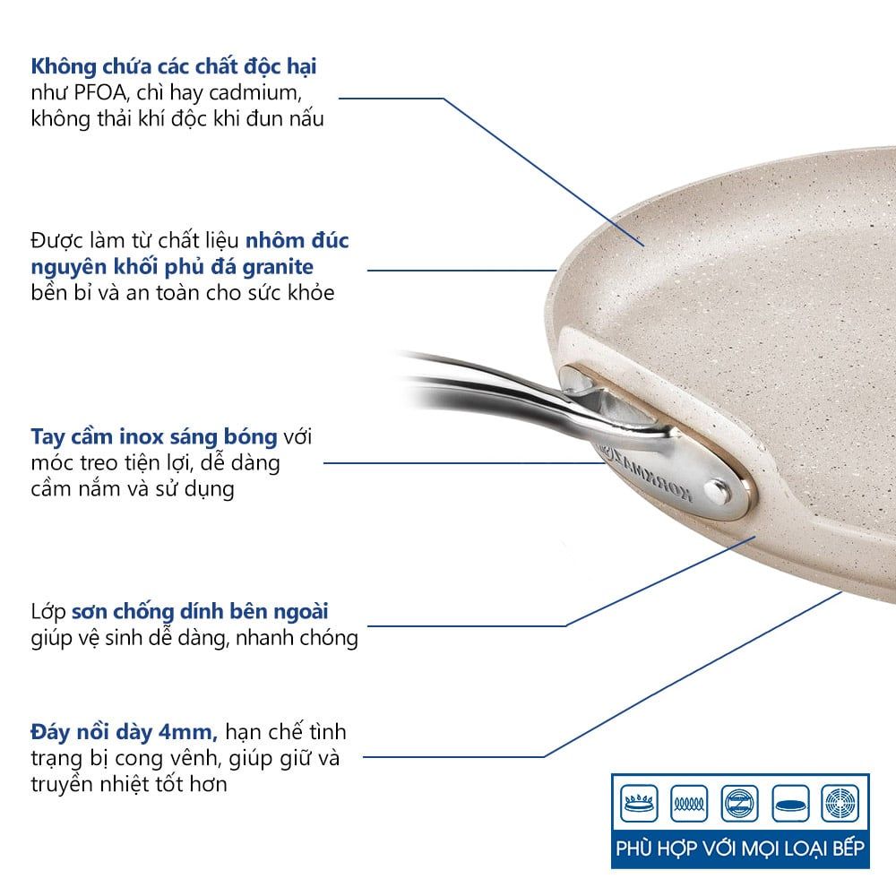  Chảo chống dính làm bánh Korkmaz Granita 26 cm - KONCA1270 