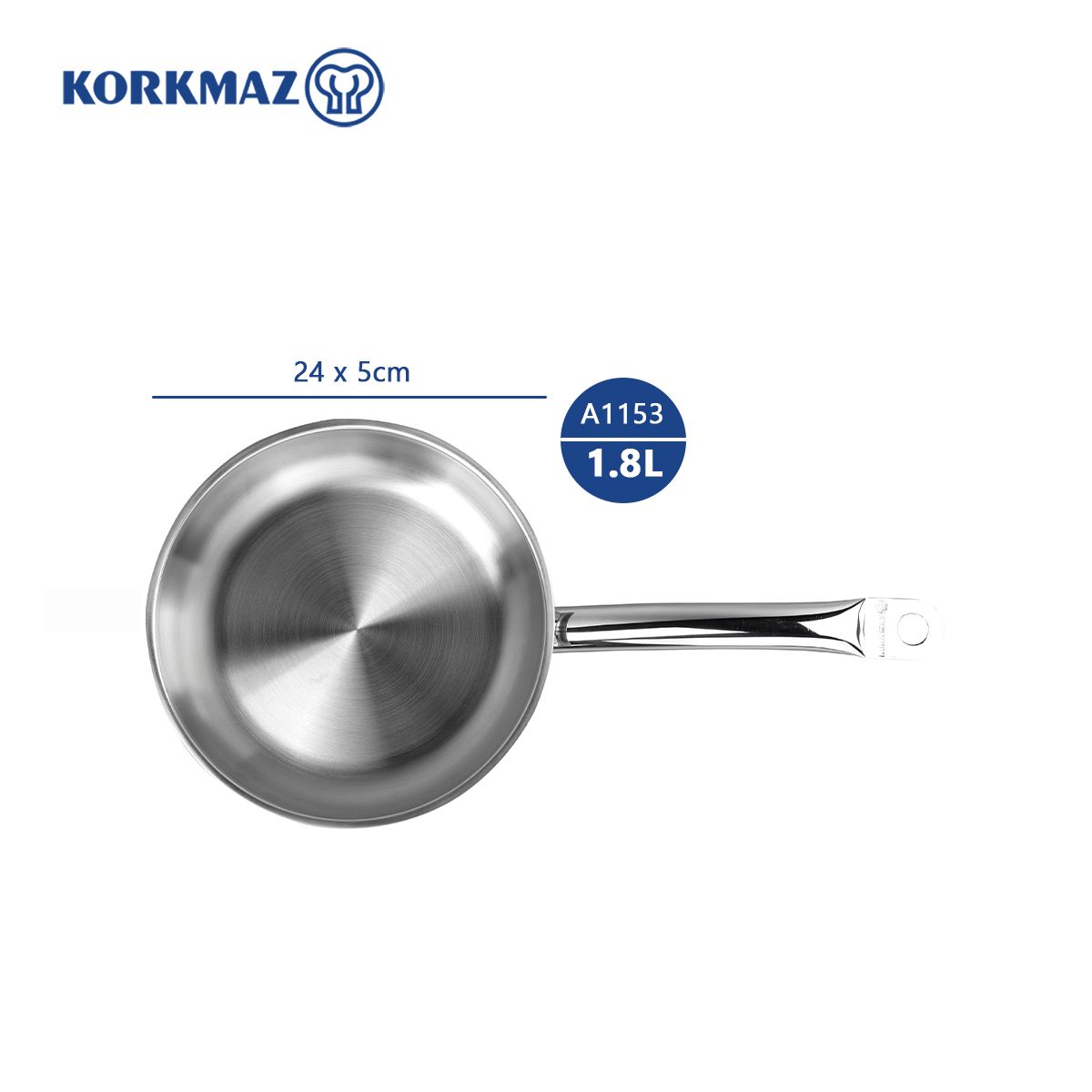  Chảo inox cao cấp Korkmaz Proline 24cm - A1153 