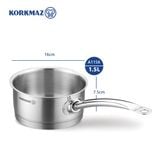  Quánh inox cao cấp Korkmaz Proline 1.5 lít không nắp - A1156 