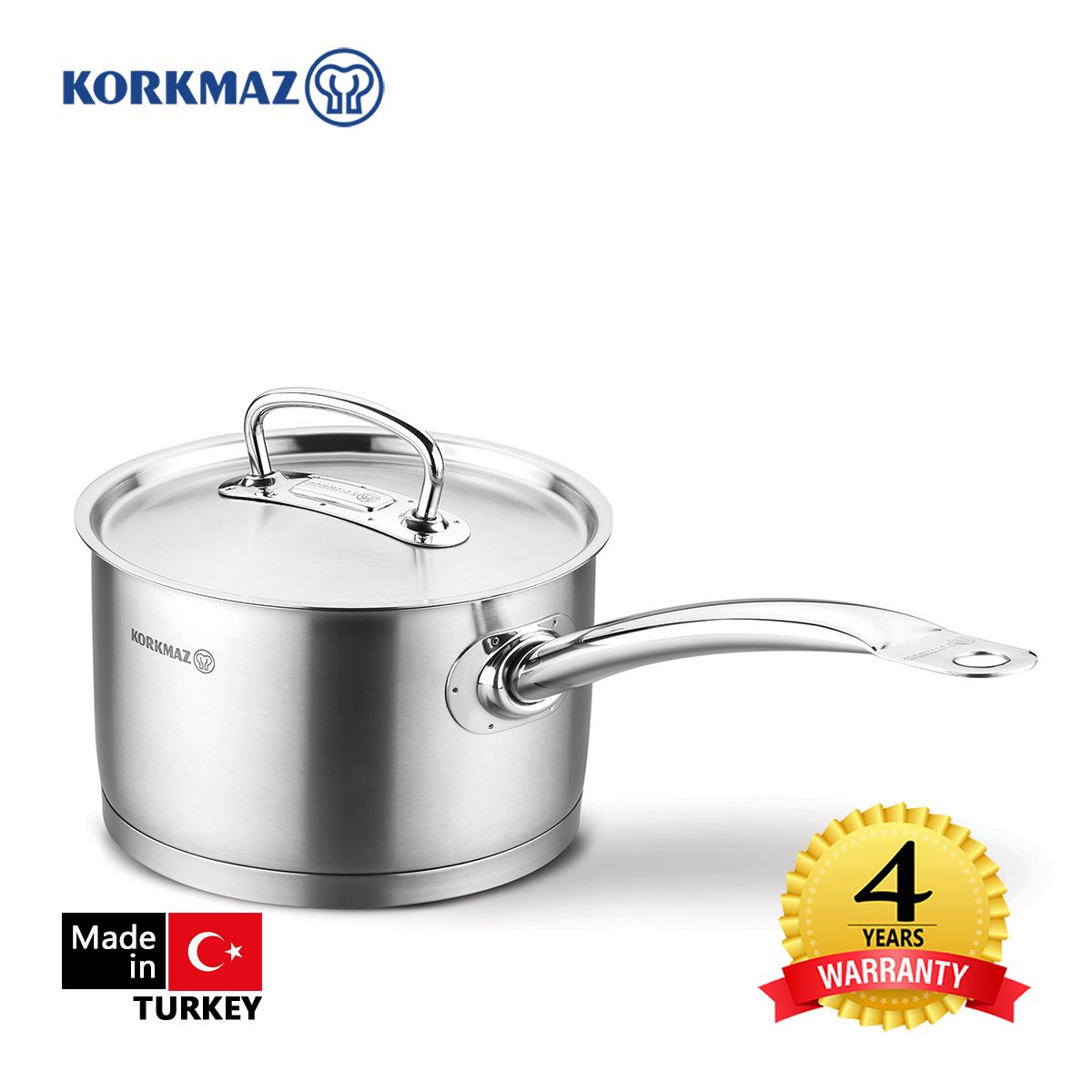  Quánh inox cao cấp Korkmaz Proline 2 lít có nắp - A1157 