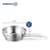  [GIẢM THÊM 10%-10DAAN3HM5DFVI] Chảo sâu inox cao cấp Korkmaz Proline 20cm - A1175 