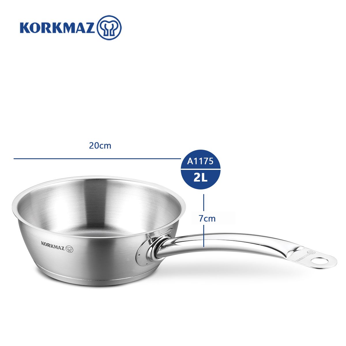  Chảo sâu inox cao cấp Korkmaz Proline 20cm - A1175 