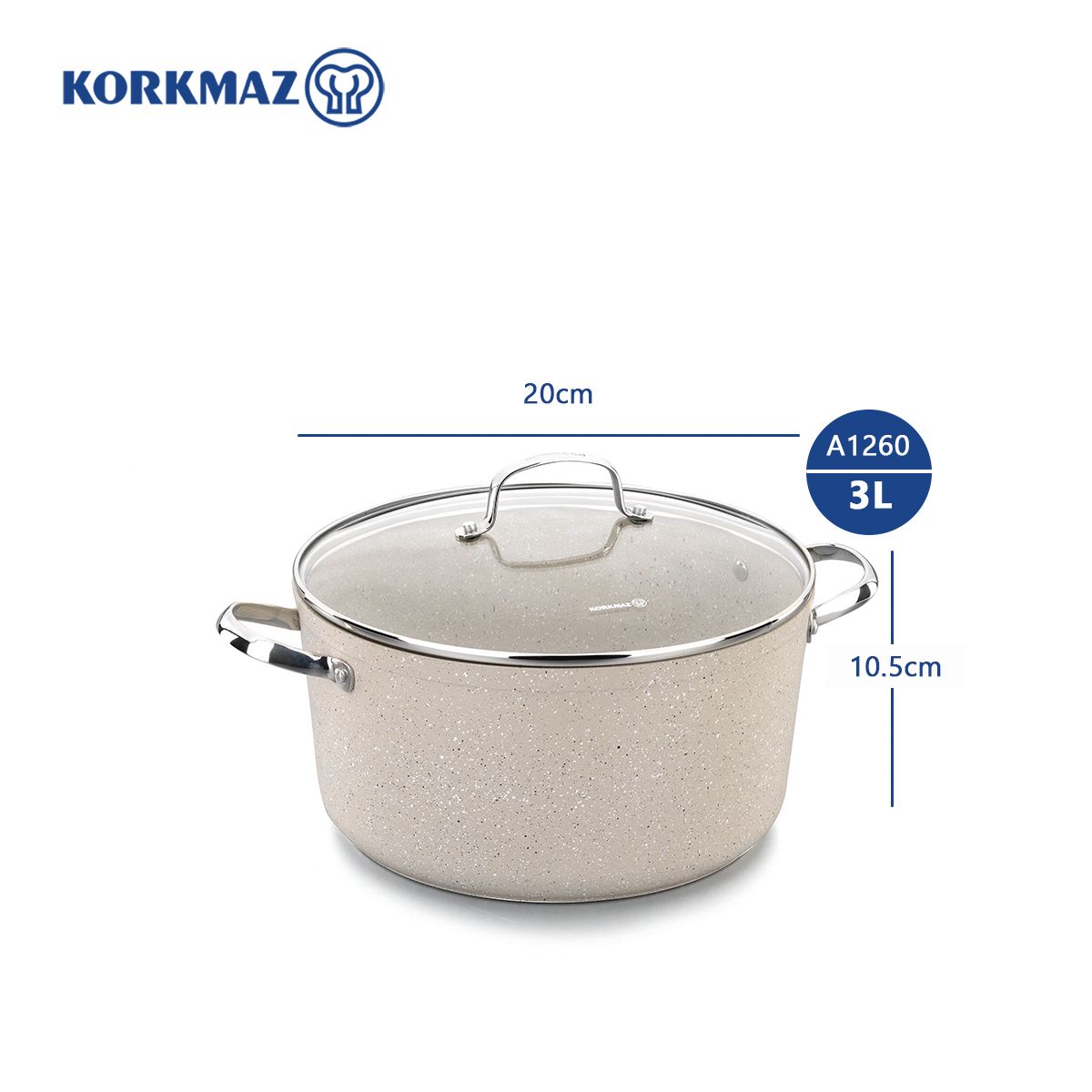  Nồi chống dính Korkmaz Granita 3 lít - 20x10,5 cm - KONNA1260 