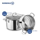  Bộ nồi xửng hấp inox cao cấp Korkmaz Perla 20cm - A1521 