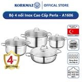  Bộ 4 nồi inox cao cấp Korkmaz Perla - A1606 