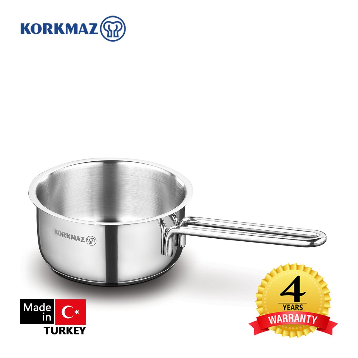  Quánh inox cao cấp Korkmaz Perla 1.6 lít có nắp - A1648 