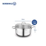  Nồi inox cao cấp Korkmaz Perla 1.8 lít - A1653 