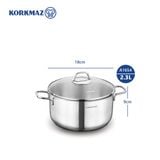  Nồi inox cao cấp Korkmaz Perla 2.3 lít - A1654 