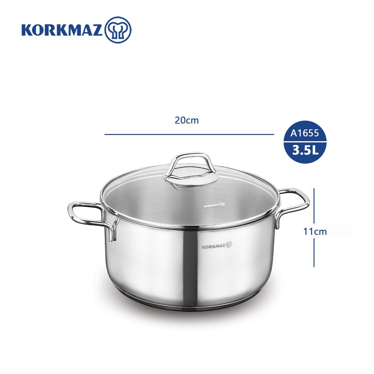  Nồi inox cao cấp Korkmaz Perla 3.5 lít - A1655 