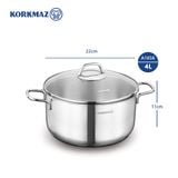  Nồi inox cao cấp Korkmaz Perla 4 lít - A1656 