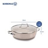  [GIẢM THÊM 8%-8OI3DEQEIOTB8] Nồi chống dính cao cấp Korkmaz Granita thân thấp 2.5 lít - A1854 