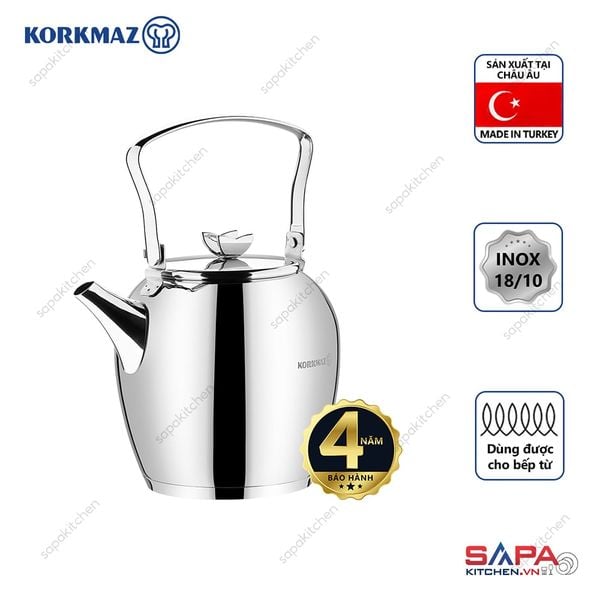  Bình trà inox cao cấp Korkmaz Butterfly 2.3 lít - A026 