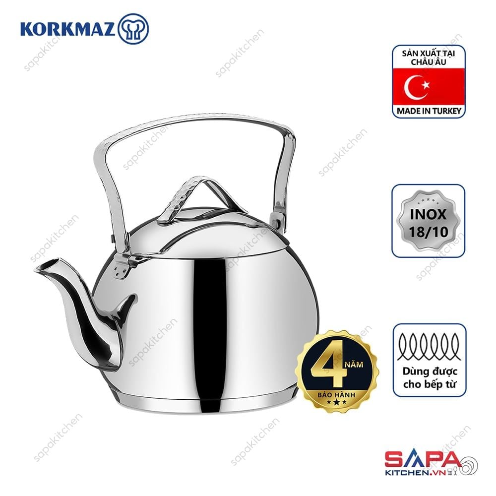  Ấm inox cao cấp Korkmaz Tombik 2 lít - A093 