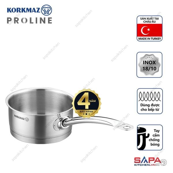  Quánh inox cao cấp Korkmaz Proline 1.5 lít không nắp - A1156 