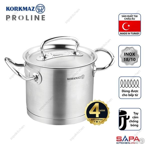  Nồi inox cao cấp Korkmaz Proline 9 lít  thân cao - A1166 
