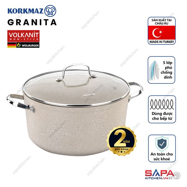  Nồi chống dính Korkmaz Granita 5 lít - 24x12,5 cm - KONNA1261 