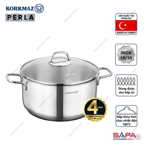  Nồi inox cao cấp Korkmaz Perla 6.8 lít - A1571 