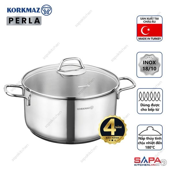  Nồi inox cao cấp Korkmaz Perla 8.5 lít - A1572 