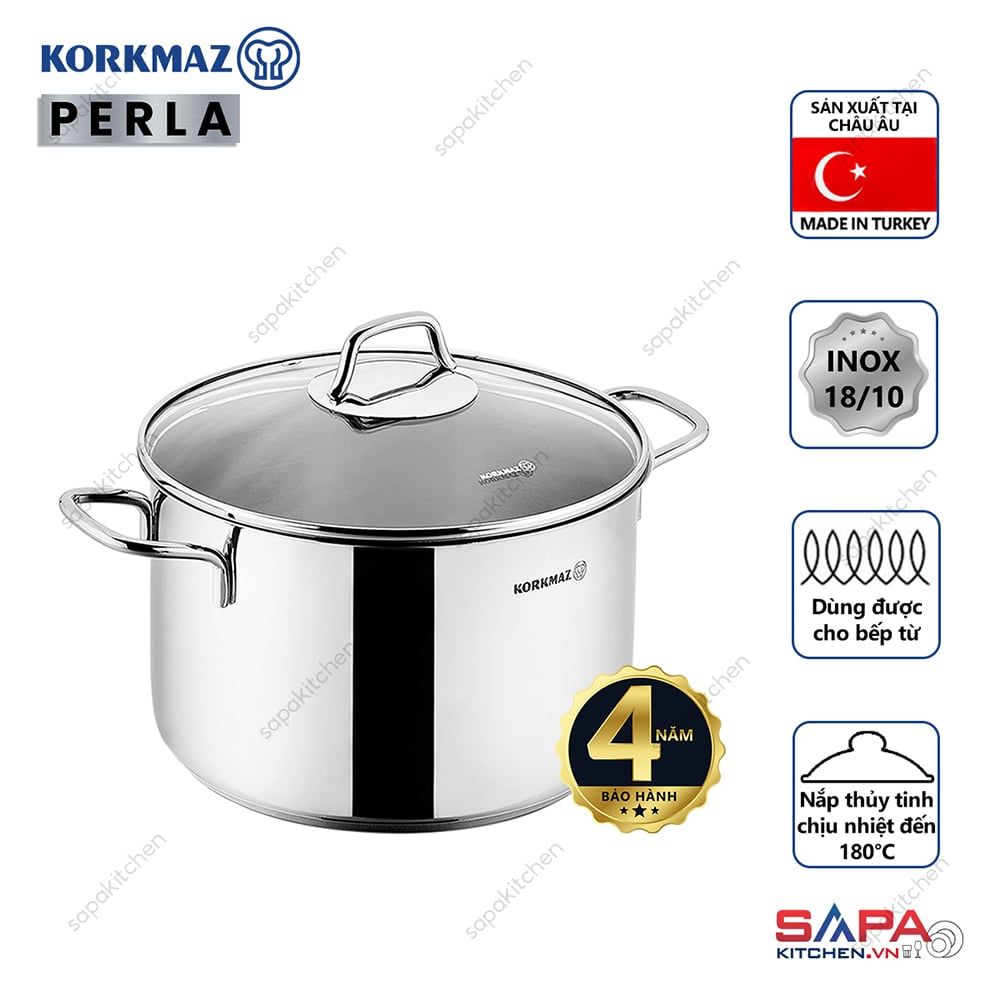  Nồi inox cao cấp Korkmaz Perla 4.8 lít thân cao - A2698 
