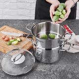  [GIẢM THÊM 10%-10DAAN3HM5DFVI] Bộ nồi xửng hấp inox cao cấp Korkmaz Perla 24cm - A1522 
