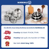  [GIẢM THÊM 10%-10DAAN3HM5DFVI] Nồi inox cao cấp thân thấp Korkmaz Perla 3 lít - A1658 