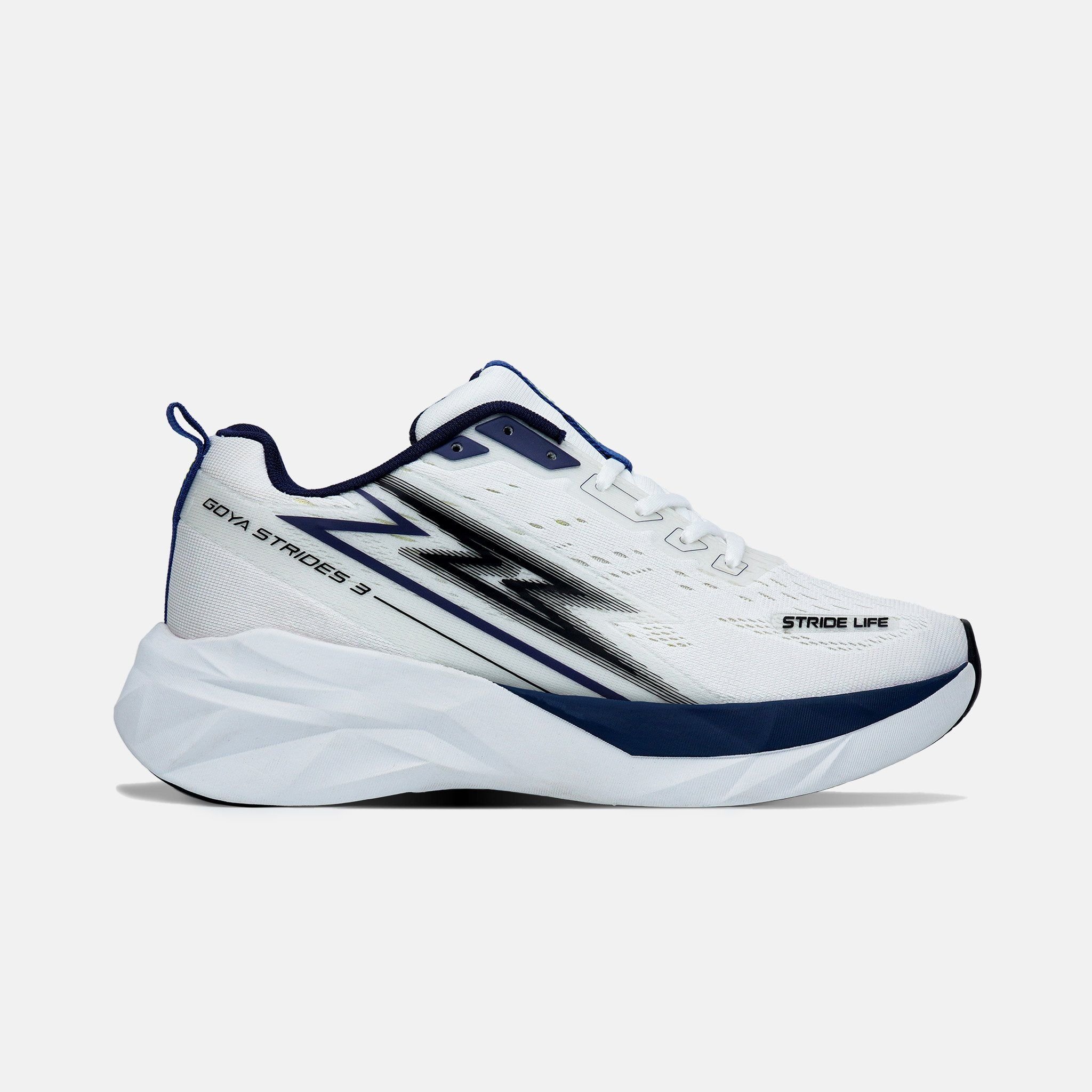  [NEW] Giày Thể Thao Chạy Bộ Nam Nữ Goya Strides 3 Năm 2025 Trắng Kem 