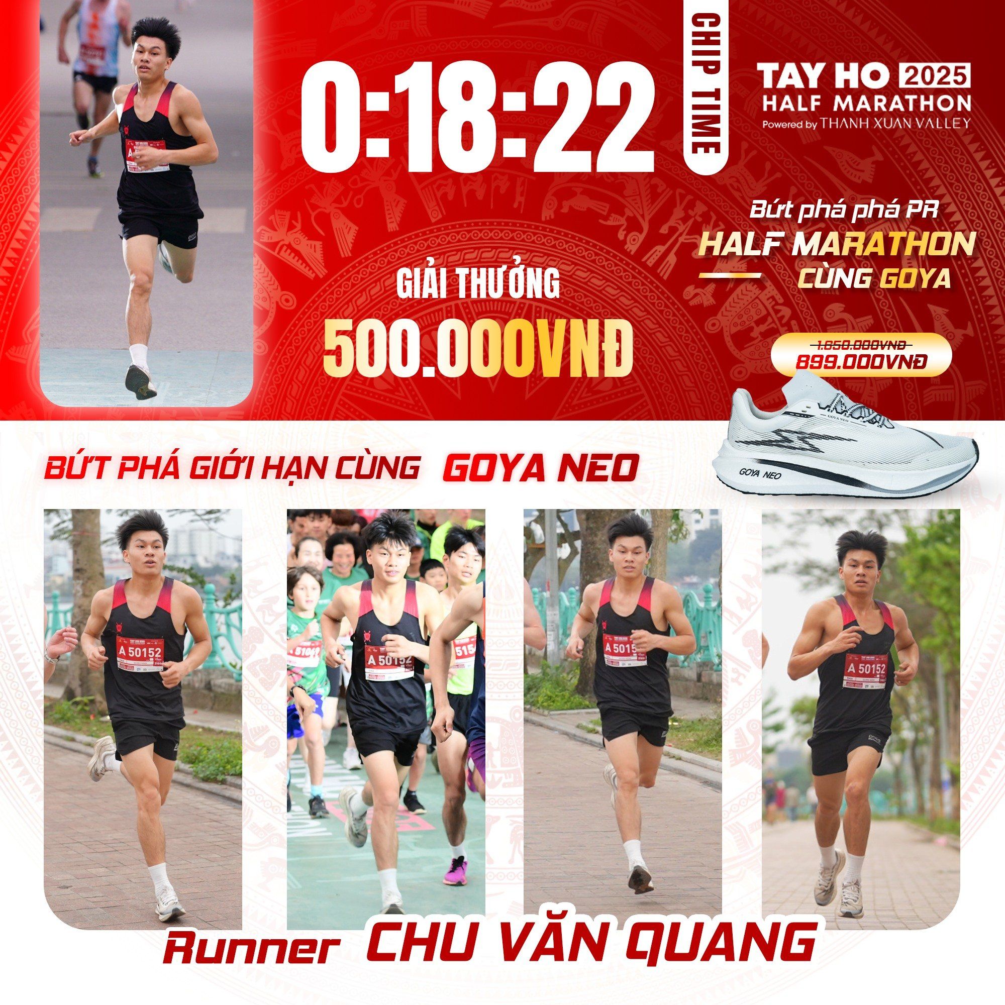  Giày Thể Thao Chạy Bộ Nam Nữ Goya Neo Năm 2025 Đen 