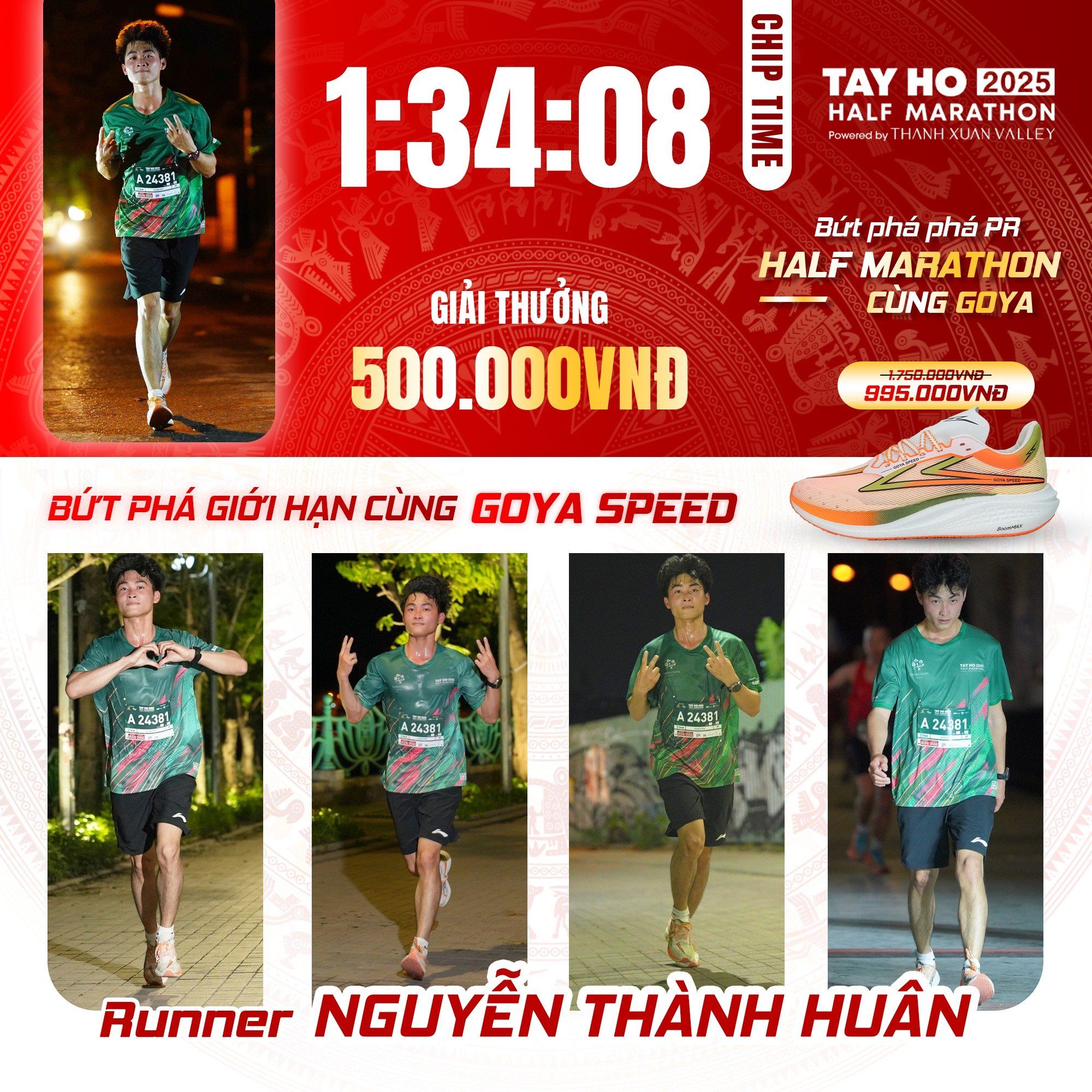  Giày Thể Thao Chạy Bộ Nam Nữ Goya Speed Năm 2025 Trắng 