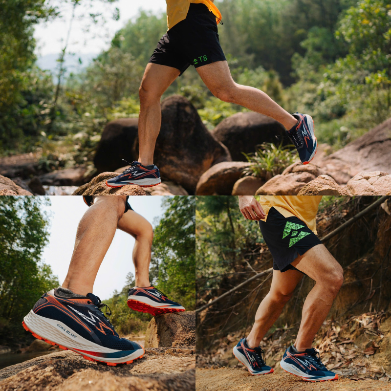  Giày Thể Thao Chạy Bộ, Leo Núi Nam Nữ Goya Trail Blaze Năm 2025 - Xanh Blue Đế Xám 
