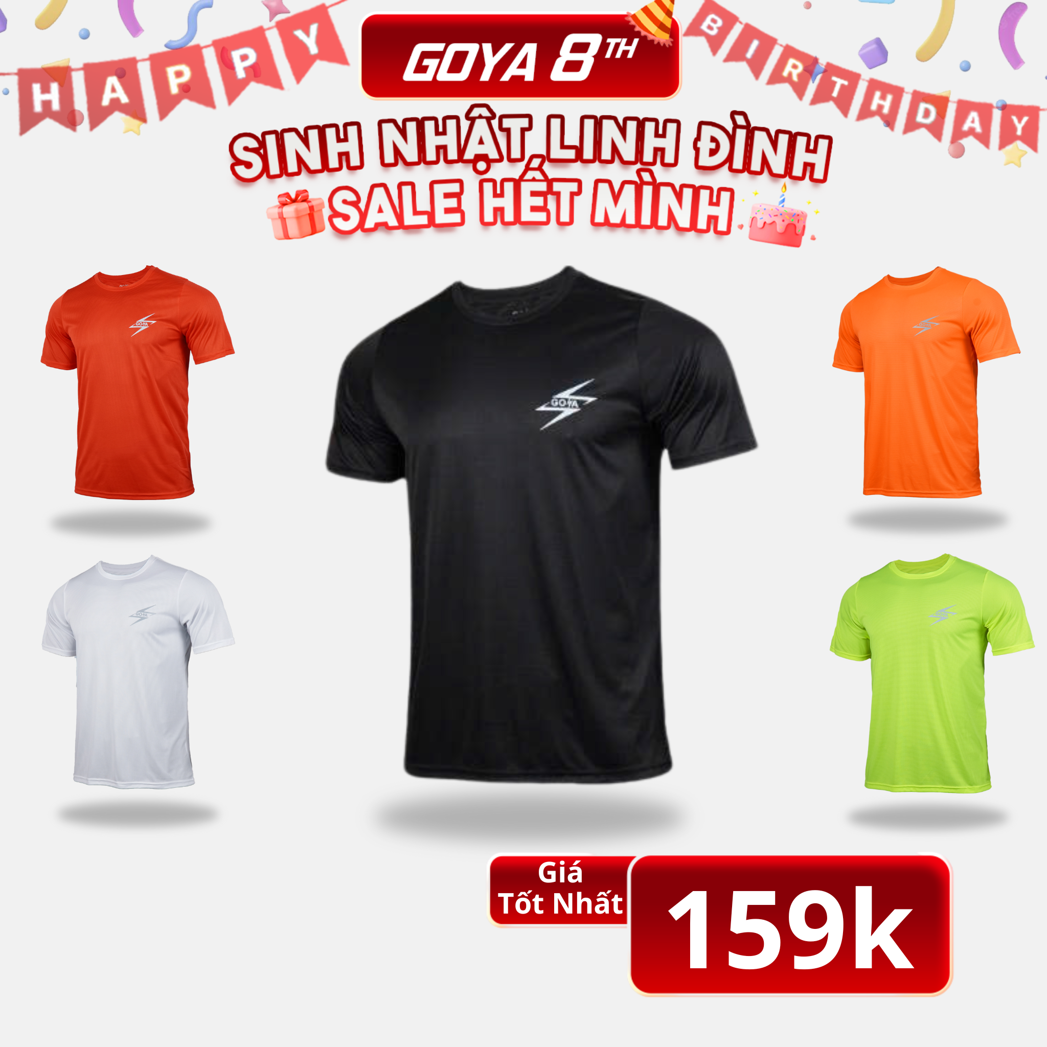  [GYSN] [NEW] Áo thun thể thao chạy bộ nam nữ GOYA BASIC V2 full màu - Siêu nhẹ, thoáng mát, co giãn tốt 