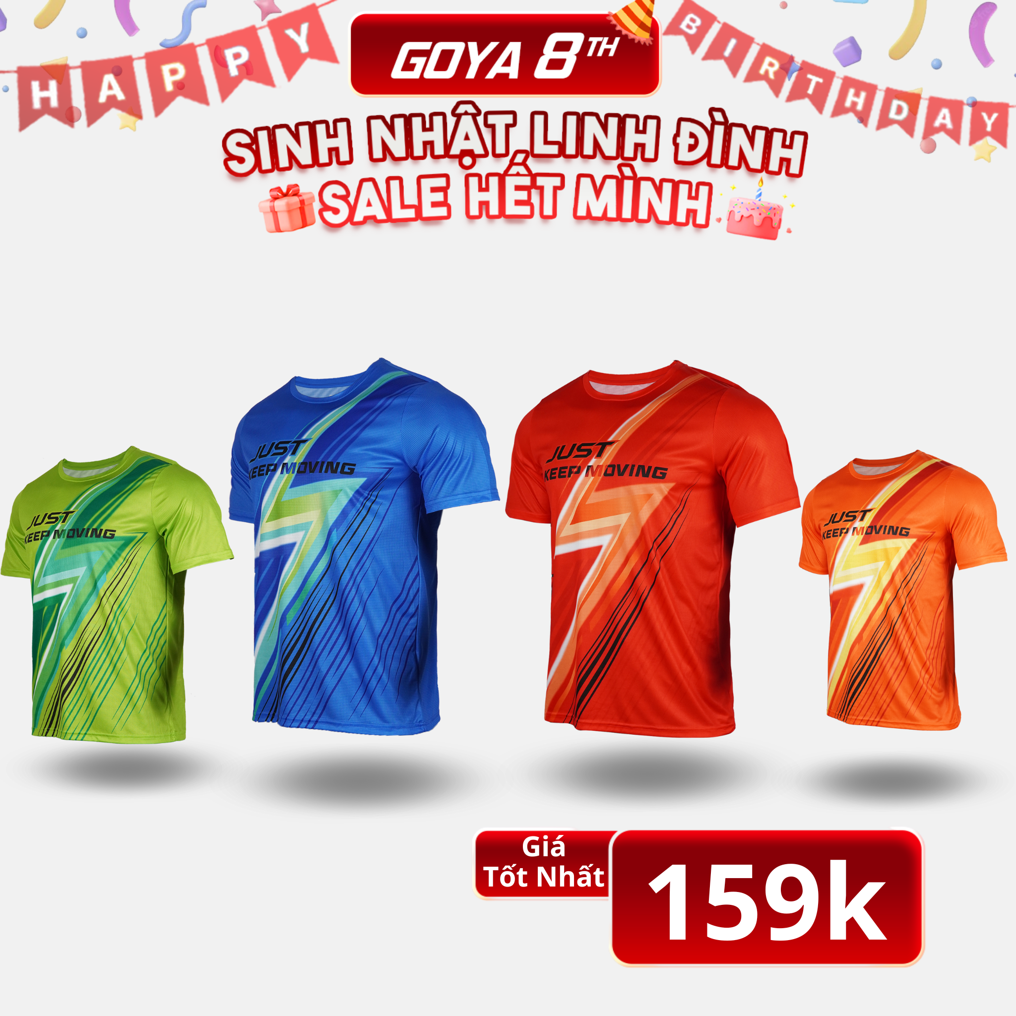  [GYSN] [NEW] Áo thun thể thao chạy bộ nam nữ T-Shirt THUNDER full màu - Co giãn 4 chiều, mềm mại và thoáng khí 
