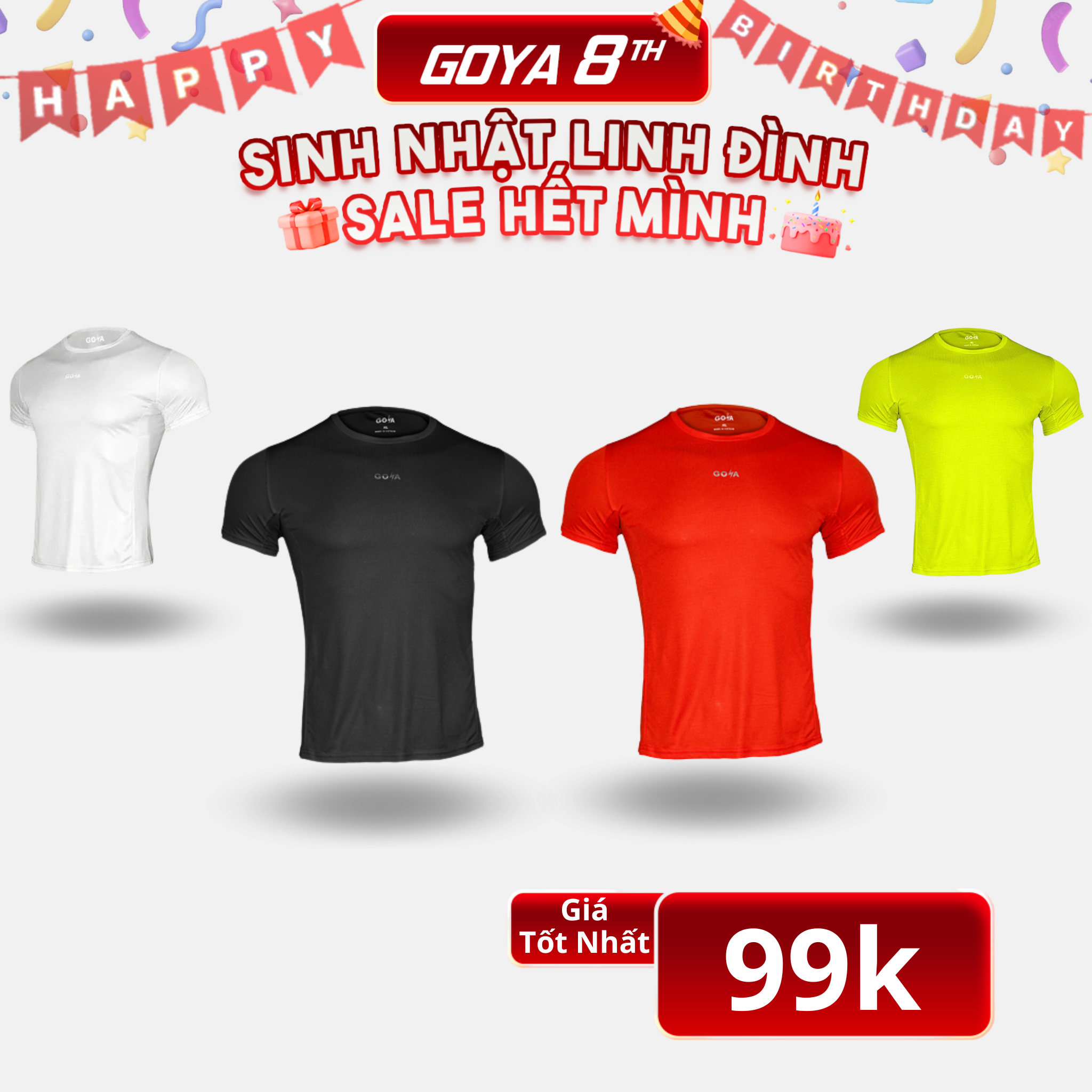  Áo Thể Thao Chạy Bộ Nam Nữ T-Shirt GOYA AGY01 Năm 2025 - Full Màu 